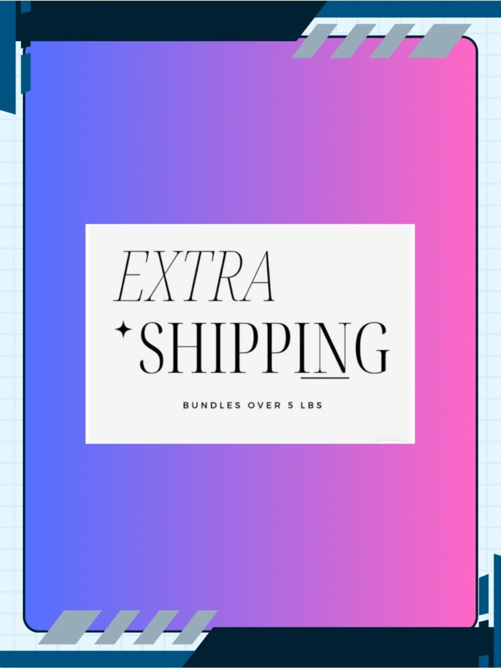 Extra Shipping Notice - Blue to Pink Gradient Graphic